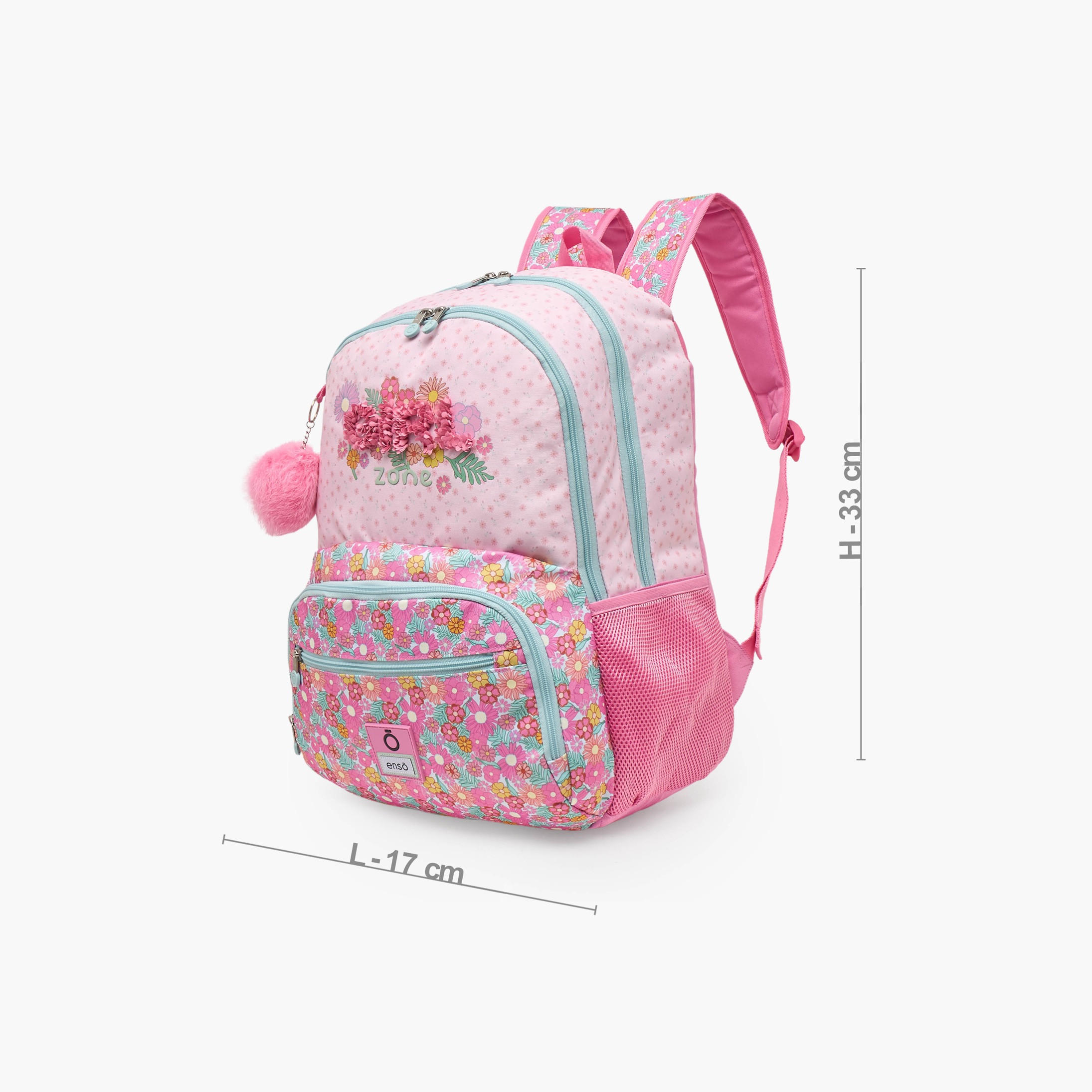 Enso Floral Print Backpack for Girls 8-12 Years with Padded Straps - 18 inches-school-bagsandbackpacks-backpacks-image-8