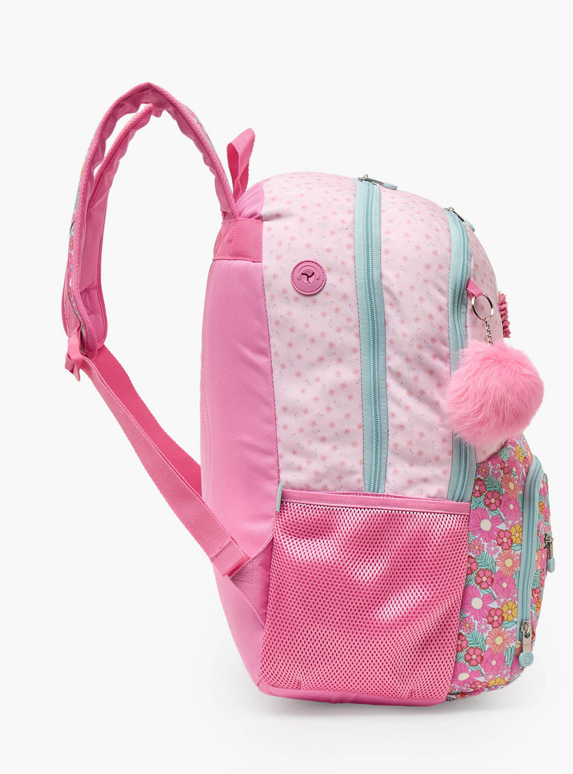 Enso Floral Print Backpack for Girls 8-12 Years with Padded Straps - 18 inches-school-bagsandbackpacks-backpacks-image-9