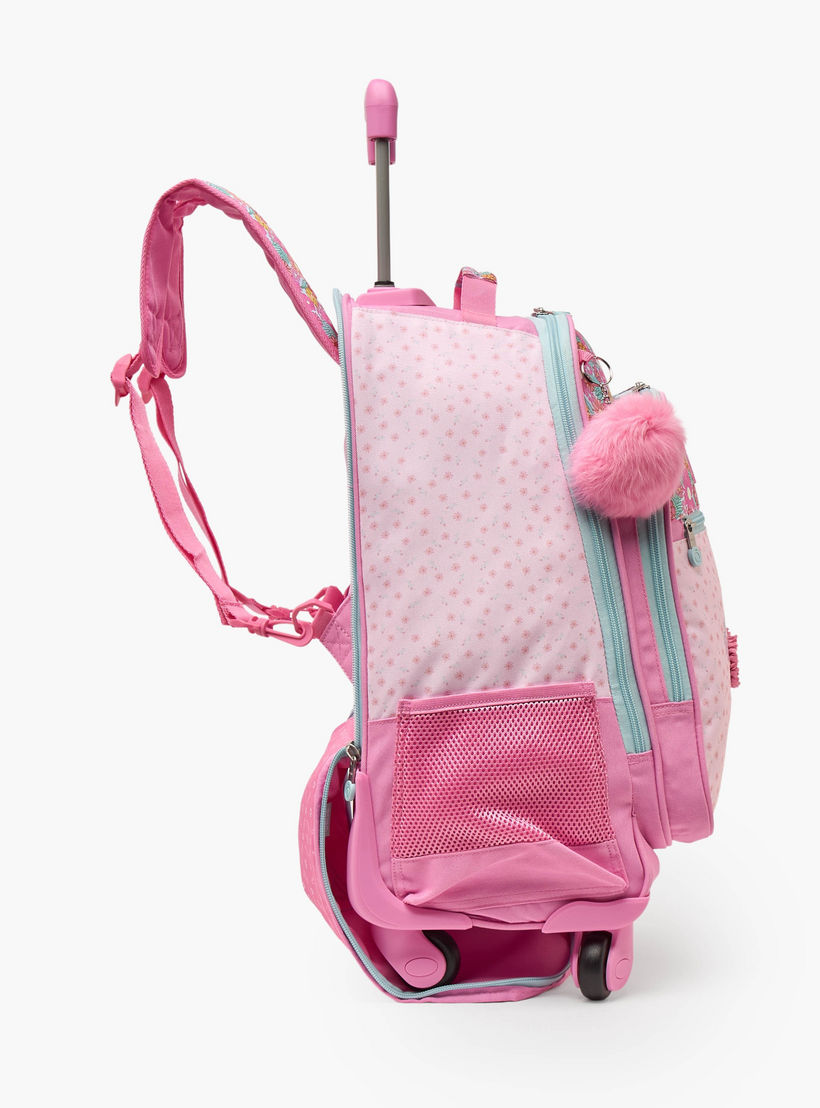 Enso Floral Print Trolley Bag for Girls 8-12 Years with Padded Straps - 17 inches-school-bagsandbackpacks-trolleybags-image-10