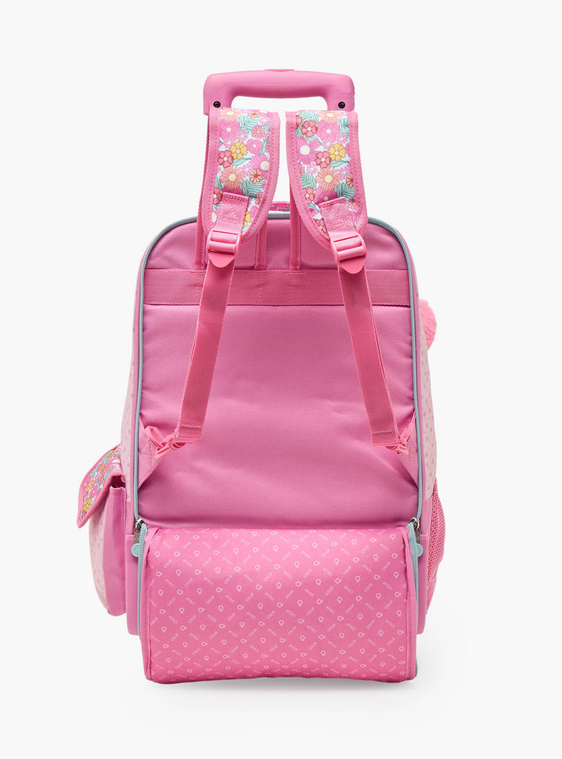 Enso Floral Print Trolley Bag for Girls 8-12 Years with Padded Straps - 17 inches-school-bagsandbackpacks-trolleybags-image-11