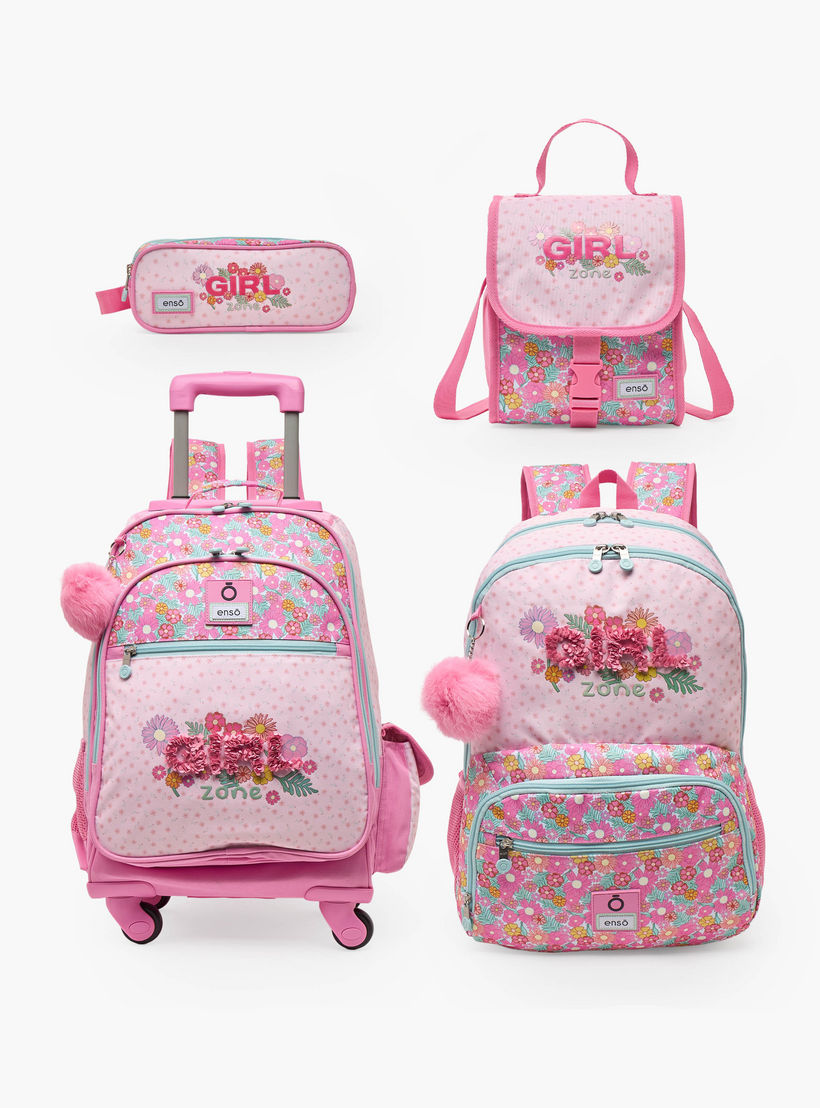 Enso Floral Print Trolley Bag for Girls 8-12 Years with Padded Straps - 17 inches-school-bagsandbackpacks-trolleybags-image-15