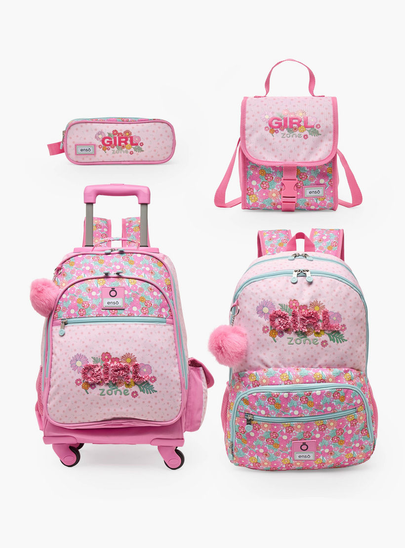 Enso Floral Print Trolley Bag for Girls 8-12 Years with Padded Straps - 17 inches-school-bagsandbackpacks-trolleybags-image-16