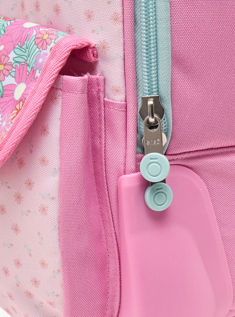 Enso Floral Print Trolley Bag for Girls 8-12 Years with Padded Straps - 17 inches-school-bagsandbackpacks-trolleybags-image-4