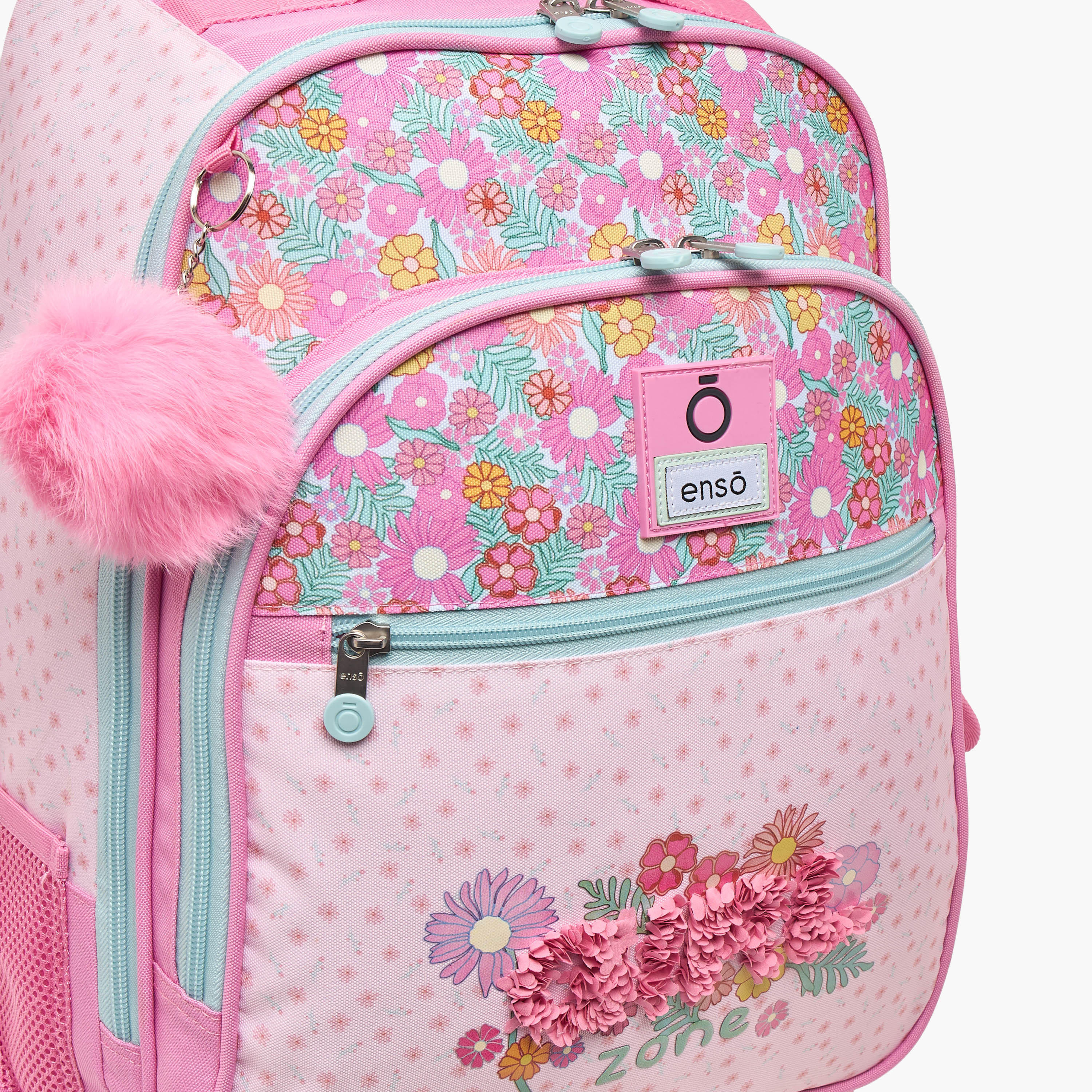 Enso Floral Print Trolley Bag for Girls 8-12 Years with Padded Straps - 17 inches-school-bagsandbackpacks-trolleybags-image-5