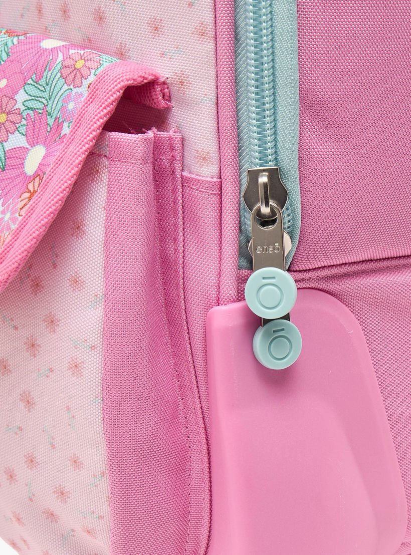 Enso Floral Print Trolley Bag for Girls 8-12 Years with Padded Straps - 17 inches-school-bagsandbackpacks-trolleybags-image-5