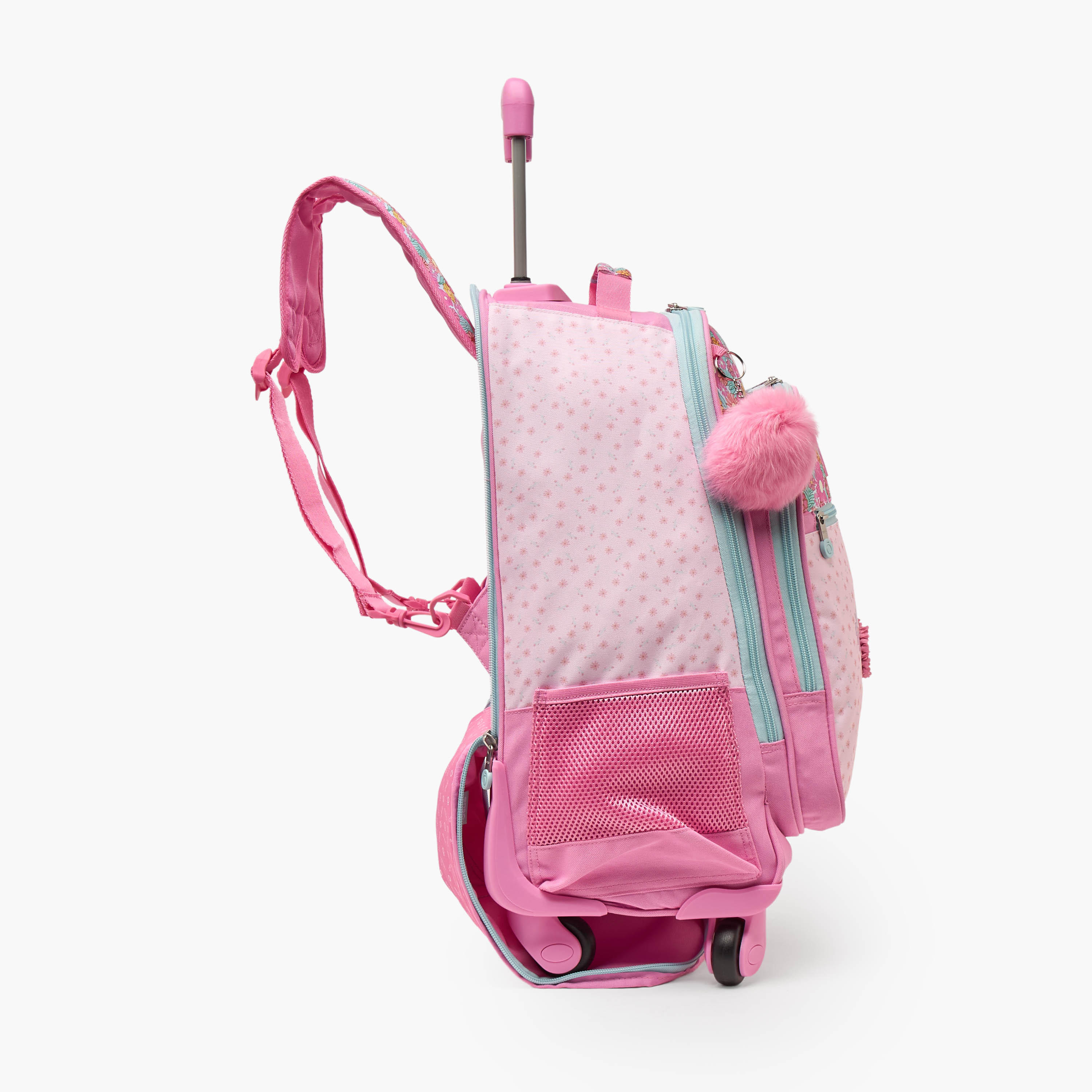 Enso Floral Print Trolley Bag for Girls 8-12 Years with Padded Straps - 17 inches-school-bagsandbackpacks-trolleybags-image-9