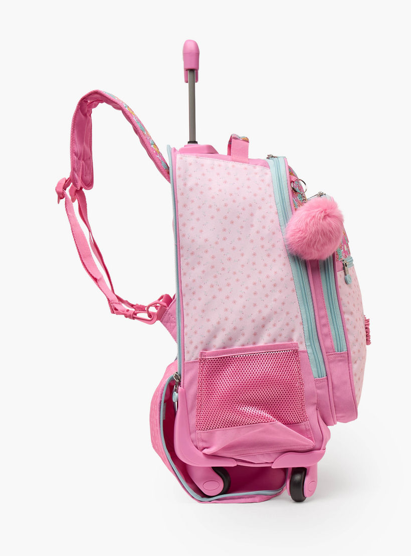 Enso Floral Print Trolley Bag for Girls 8-12 Years with Padded Straps - 17 inches-school-bagsandbackpacks-trolleybags-image-9