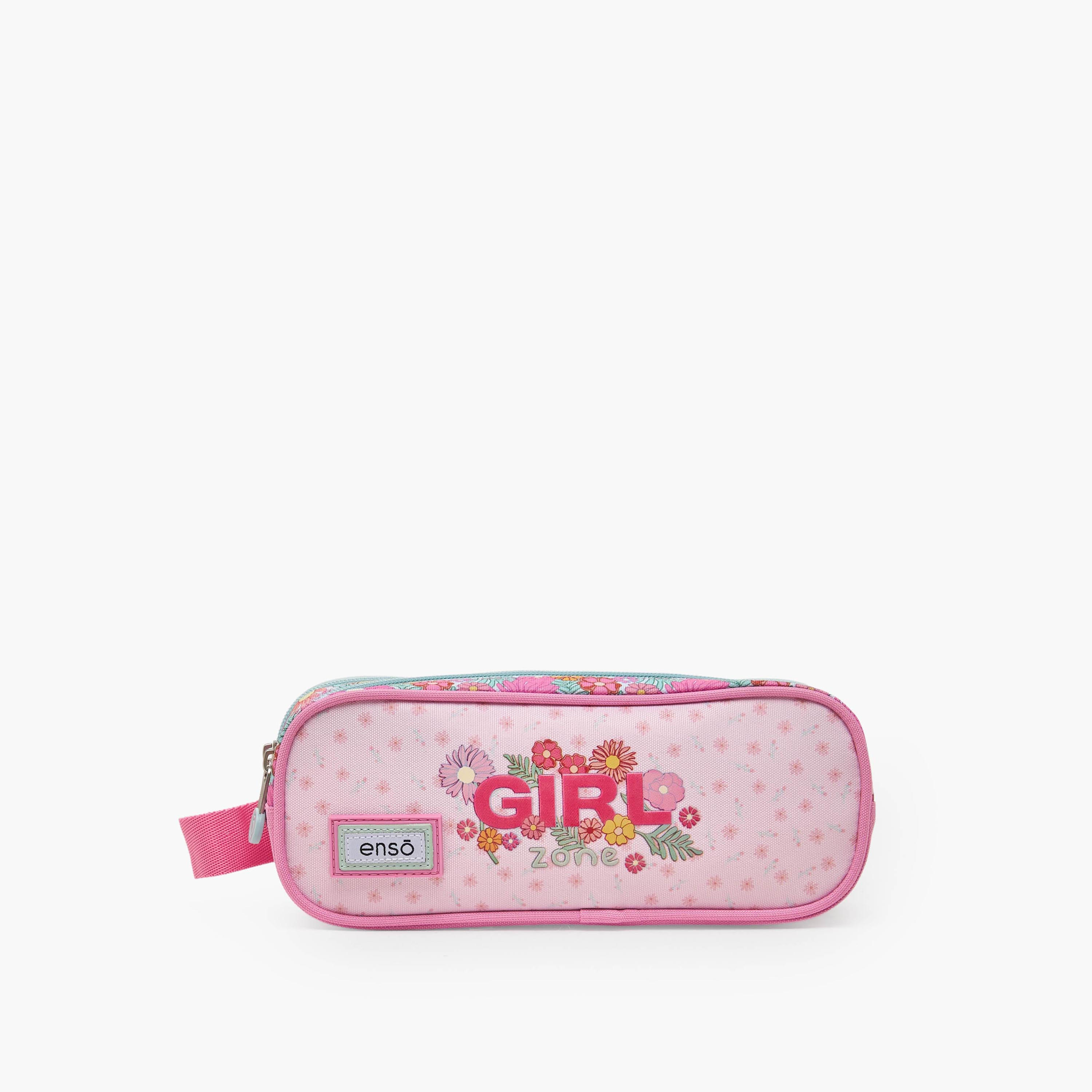 Enso Floral Print Pencil Pouch with 2 Compartment-school-stationery-pencilcases-image-1