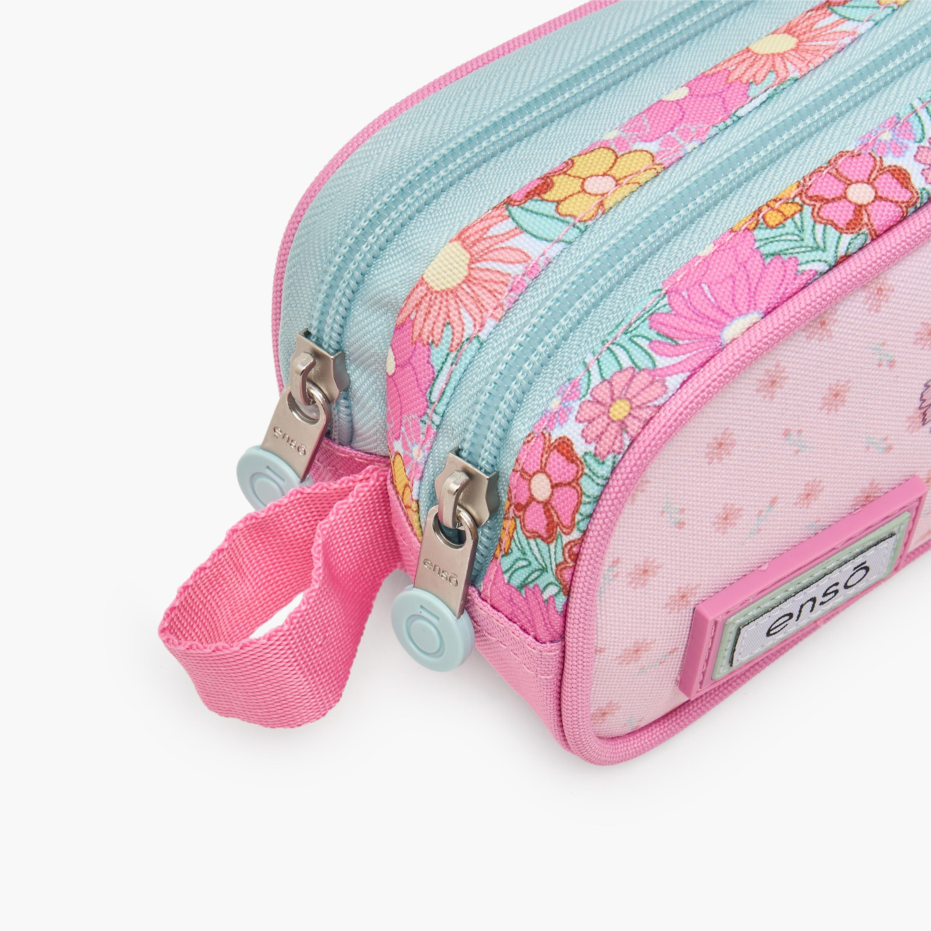 Enso Floral Print Pencil Pouch with 2 Compartment-school-stationery-pencilcases-image-6