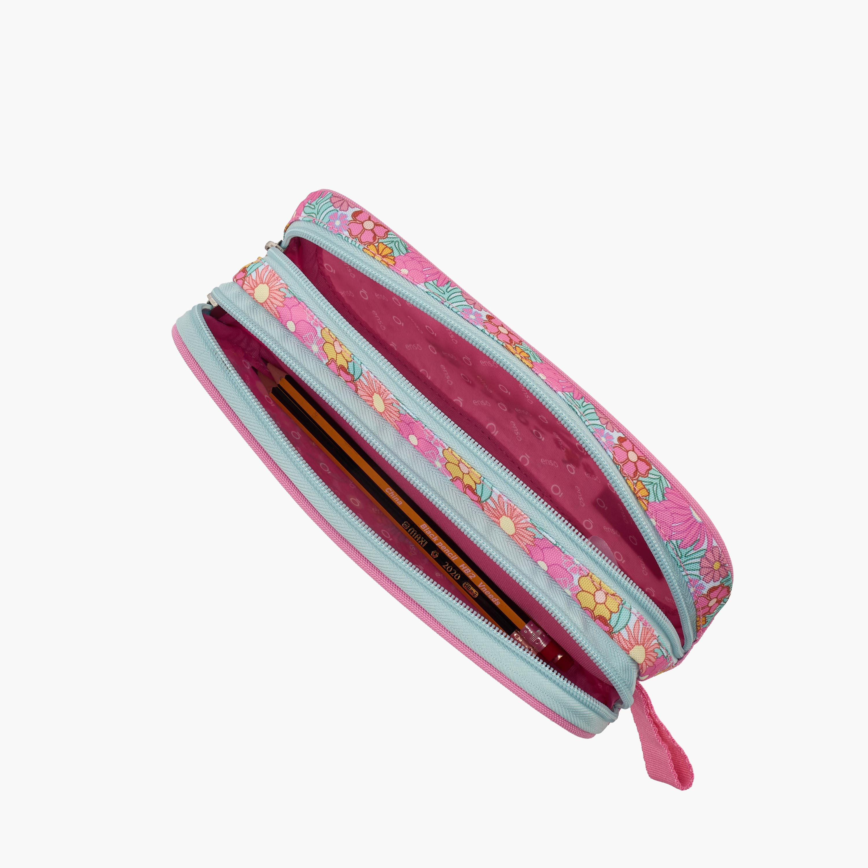 Enso Floral Print Pencil Pouch with 2 Compartment-school-stationery-pencilcases-image-8
