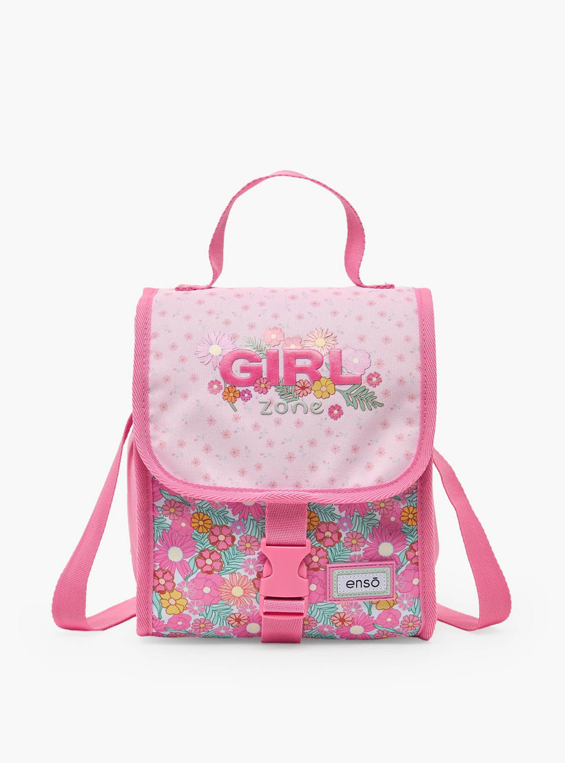 Enso Floral Print Lunch Bag for Girls 8-13 Years with Adjustable Strap-school-lunchessentials-lunchbags-image-1