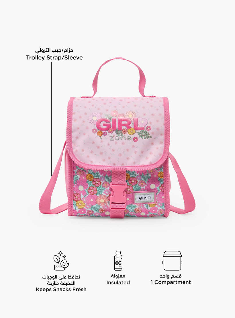 Enso Floral Print Lunch Bag for Girls 8-13 Years with Adjustable Strap-school-lunchessentials-lunchbags-image-2