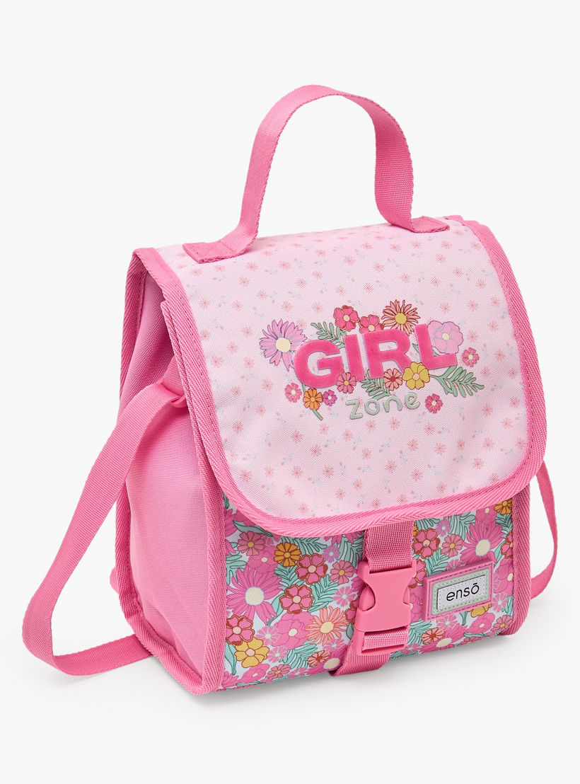 Enso Floral Print Lunch Bag for Girls 8-13 Years with Adjustable Strap-school-lunchessentials-lunchbags-image-3