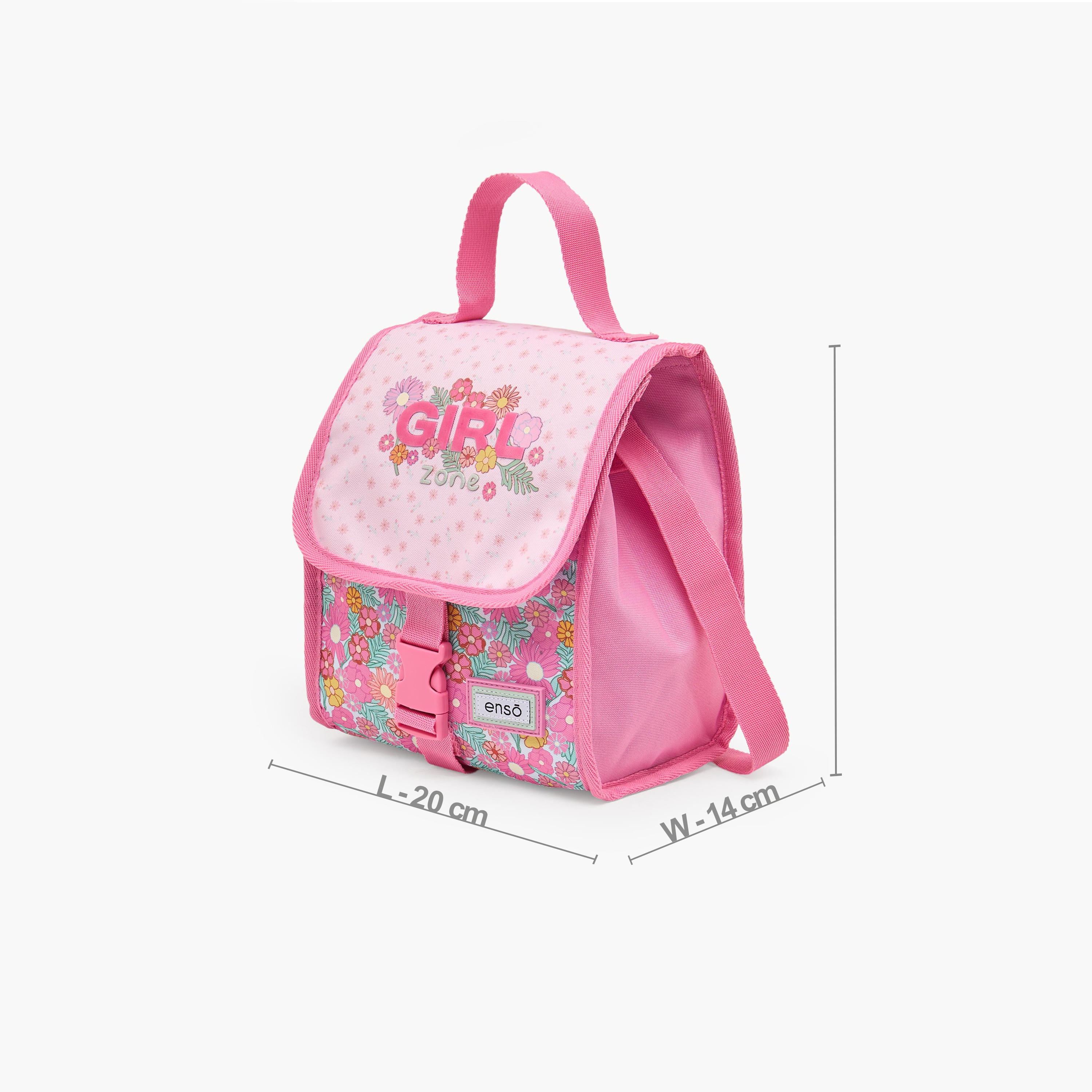 Enso Floral Print Lunch Bag for Girls 8-13 Years with Adjustable Strap-school-lunchessentials-lunchbags-image-9