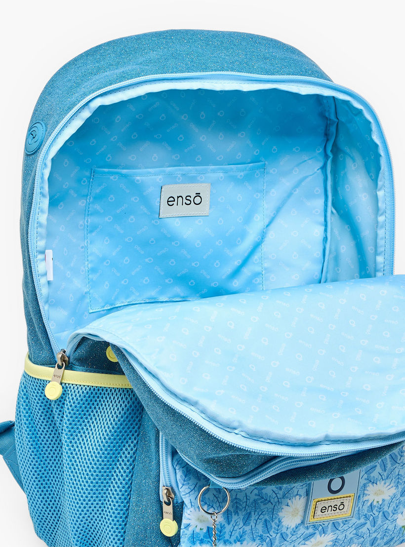 Enso Floral Print Backpack for Girls 8-13 Years with Pom Pom Accent - 18 inches-school-bagsandbackpacks-backpacks-image-6
