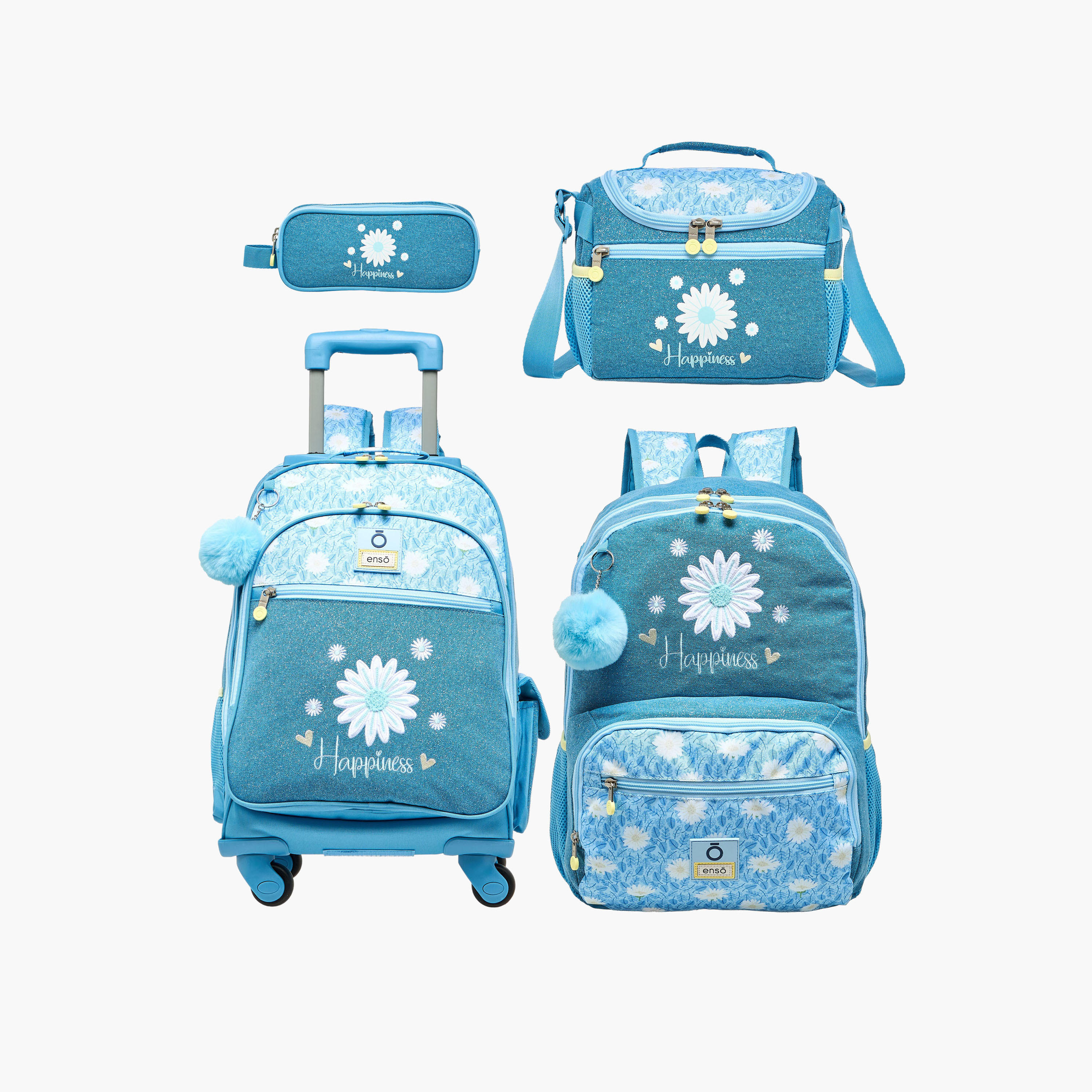 شنطة ظهر ترولي بطبعات زهور للبنات 8-13 سنة مع مقبض قابل للسحب من إنسو - 17 بوصة-school-bagsandbackpacks-trolleybags-image-15