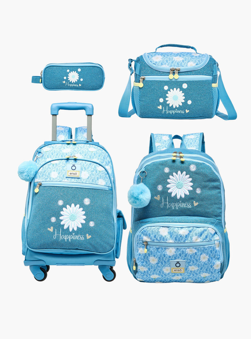 شنطة ظهر ترولي بطبعات زهور للبنات 8-13 سنة مع مقبض قابل للسحب من إنسو - 17 بوصة-school-bagsandbackpacks-trolleybags-image-15