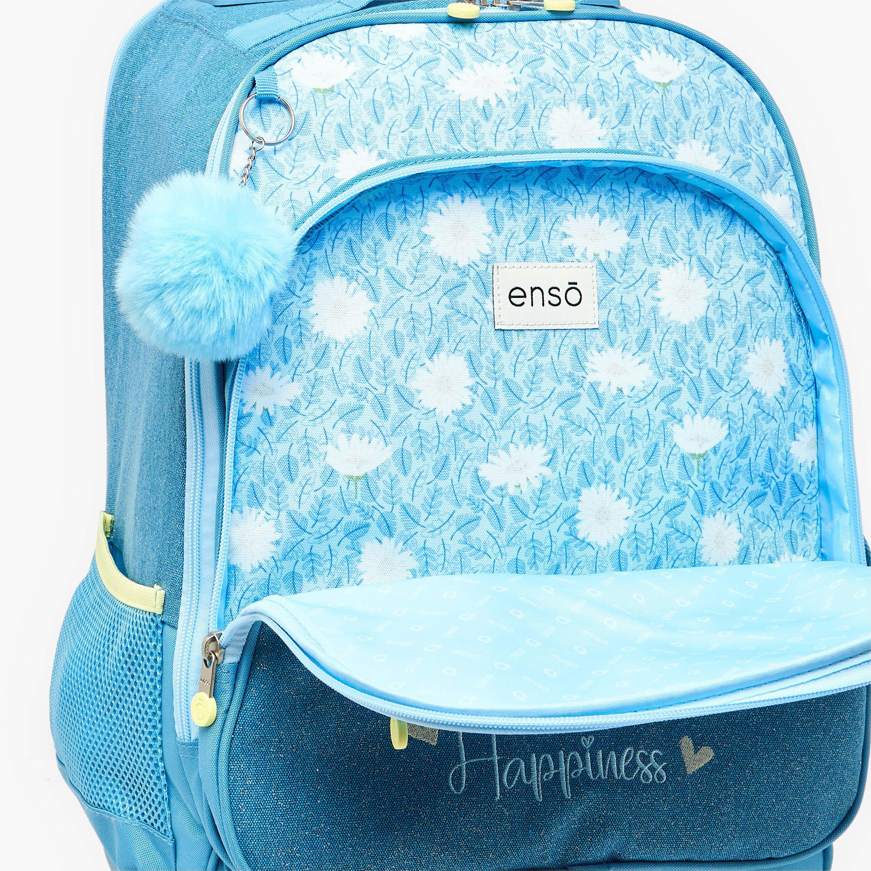 شنطة ظهر ترولي بطبعات زهور للبنات 8-13 سنة مع مقبض قابل للسحب من إنسو - 17 بوصة-school-bagsandbackpacks-trolleybags-image-6