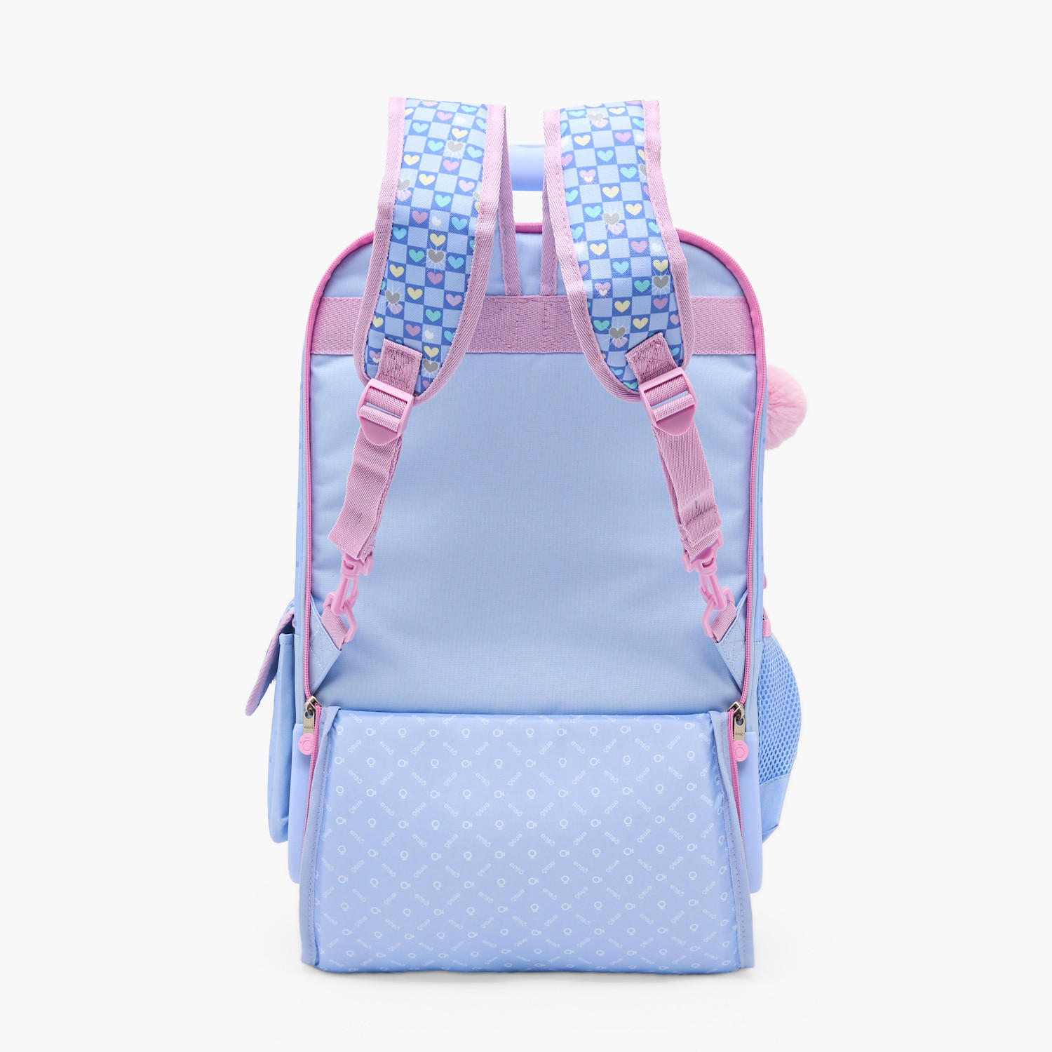 Enso Heart Print Trolley Backpack for Girls 8-13 Years with Pom-Pom Accent - 17 inches-school-bagsandbackpacks-trolleybags-image-11