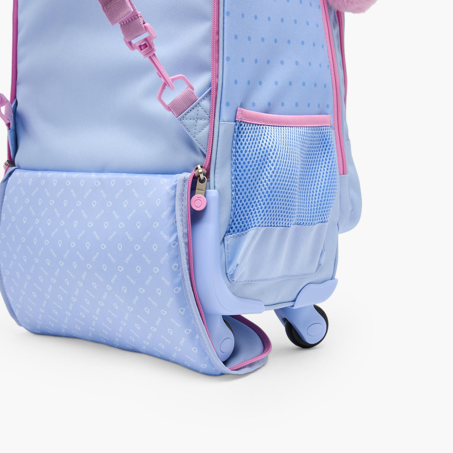 Enso Heart Print Trolley Backpack for Girls 8-13 Years with Pom-Pom Accent - 17 inches-school-bagsandbackpacks-trolleybags-image-14