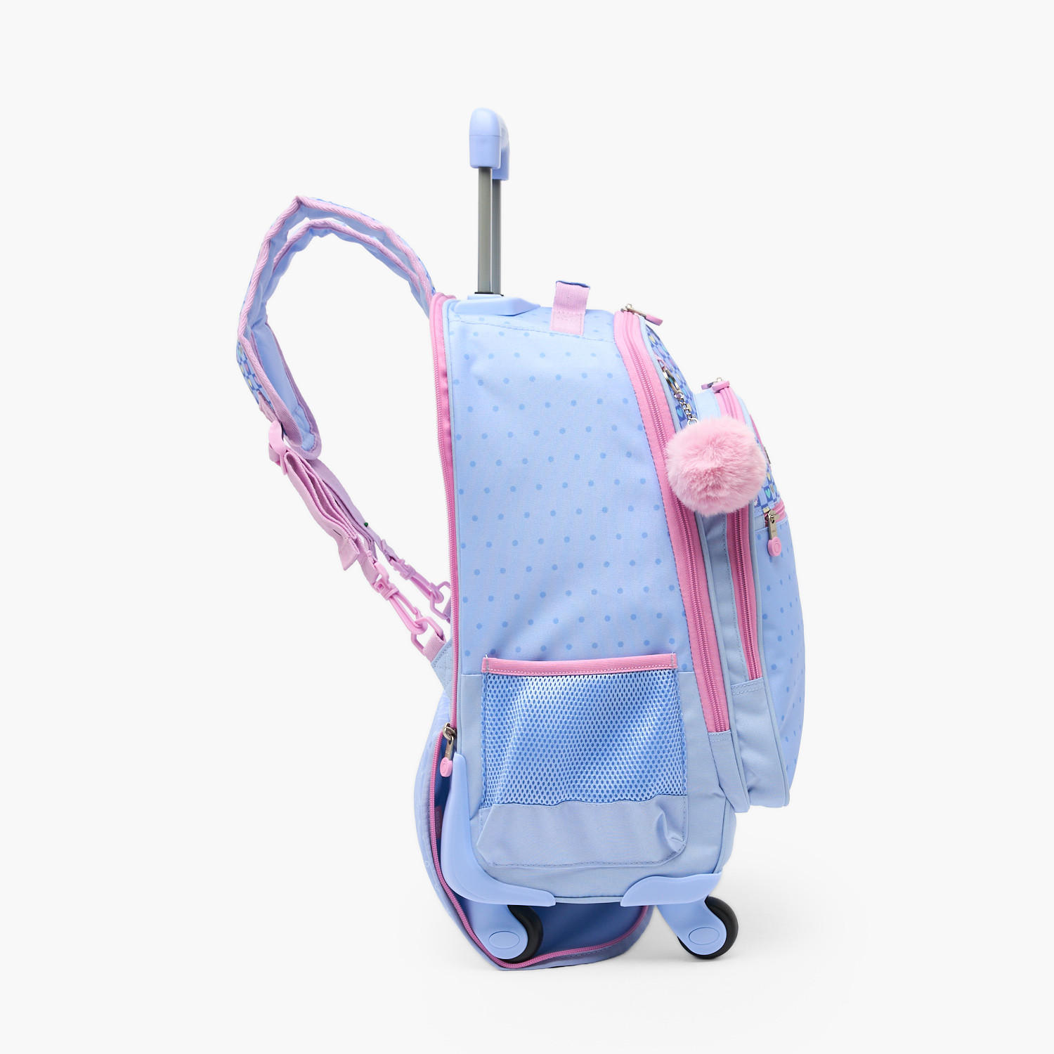 Enso Heart Print Trolley Backpack for Girls 8-13 Years with Pom-Pom Accent - 17 inches-school-bagsandbackpacks-trolleybags-image-9