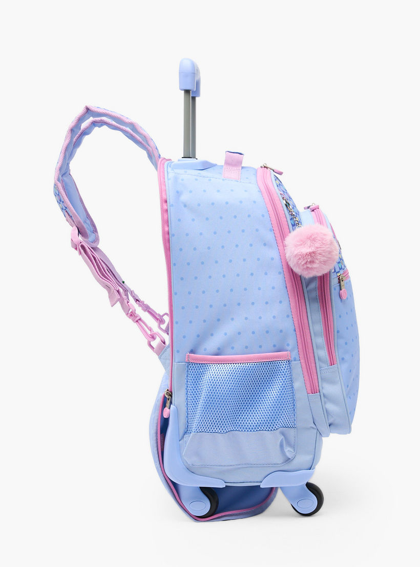 Enso Heart Print Trolley Backpack for Girls 8-13 Years with Pom-Pom Accent - 17 inches-school-bagsandbackpacks-trolleybags-image-9