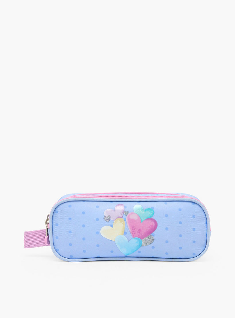 مقلمة بطبعة قلب بقسمين من إنسو-school-stationery-pencilcases-image-1