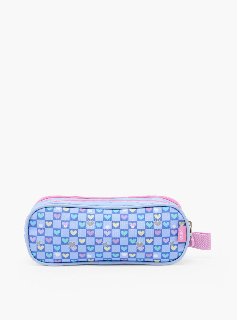 مقلمة بطبعة قلب بقسمين من إنسو-school-stationery-pencilcases-image-3