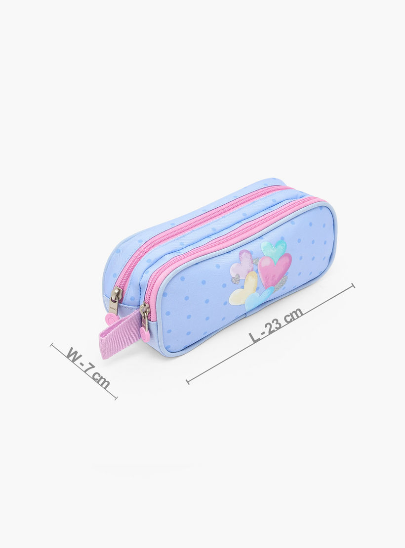 مقلمة بطبعة قلب بقسمين من إنسو-school-stationery-pencilcases-image-4