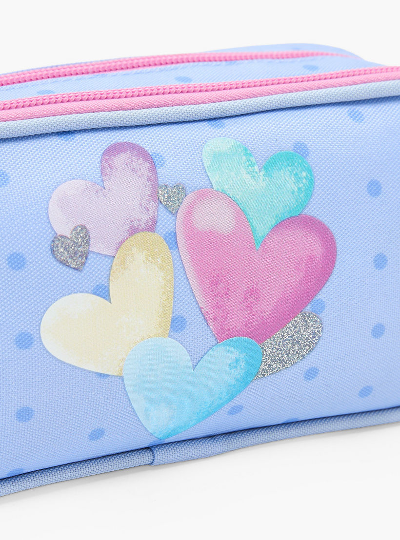 مقلمة بطبعة قلب بقسمين من إنسو-school-stationery-pencilcases-image-6