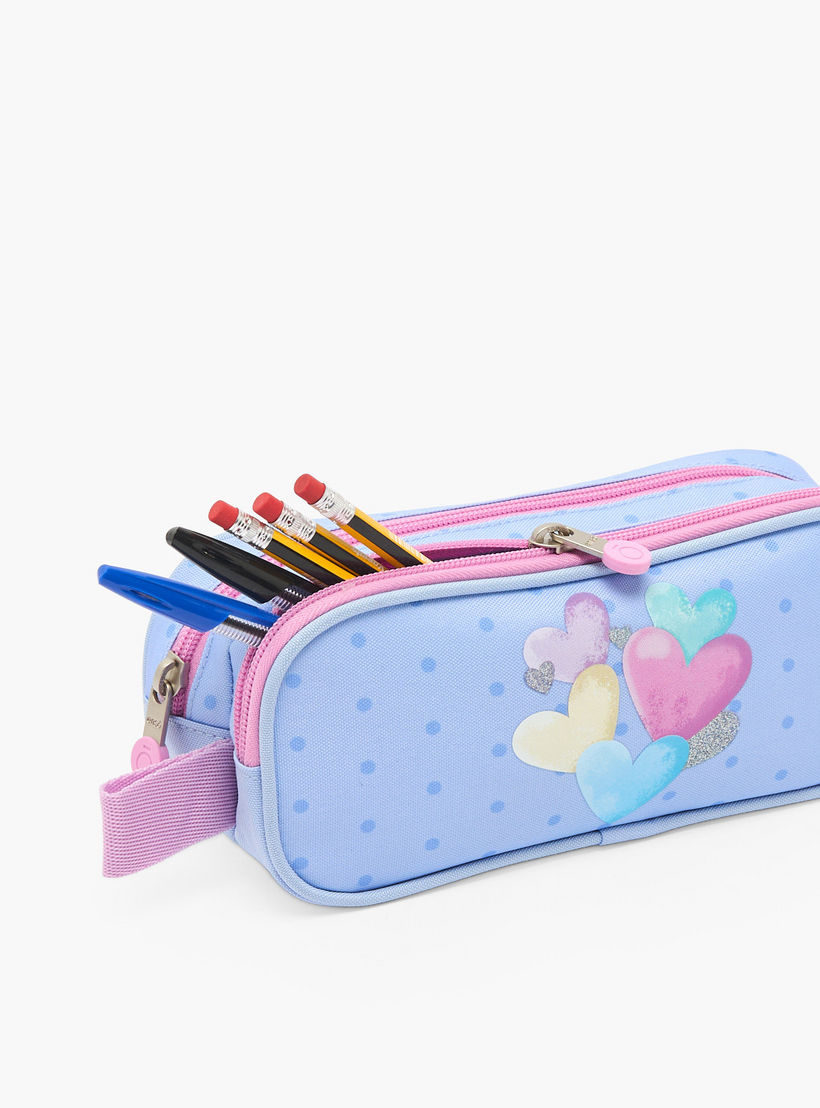 مقلمة بطبعة قلب بقسمين من إنسو-school-stationery-pencilcases-image-7