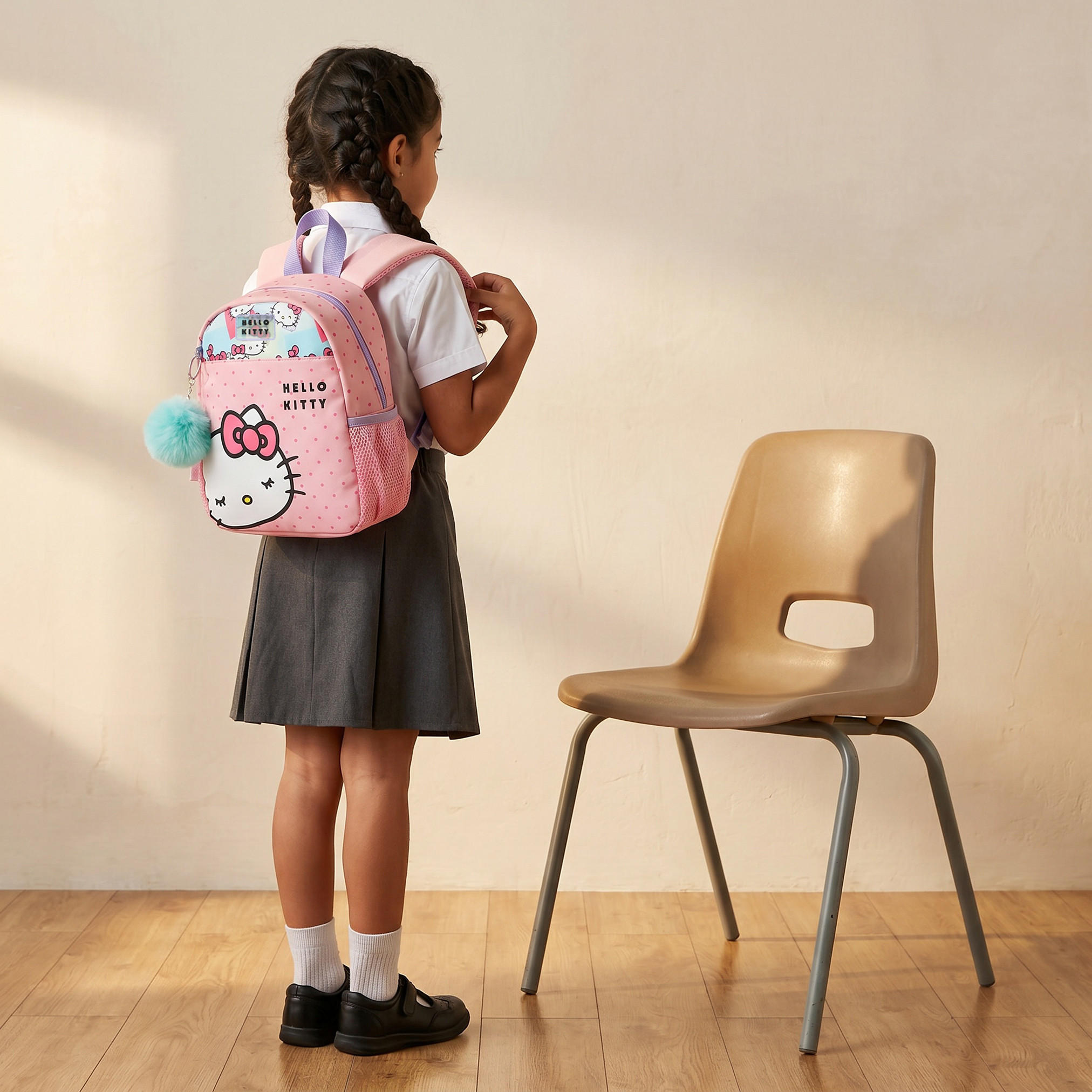 Hello Kitty Printed Backpack for Girls 2-5 Years with Zip Closure - 9 inches-school-bagsandbackpacks-backpacks-image-3