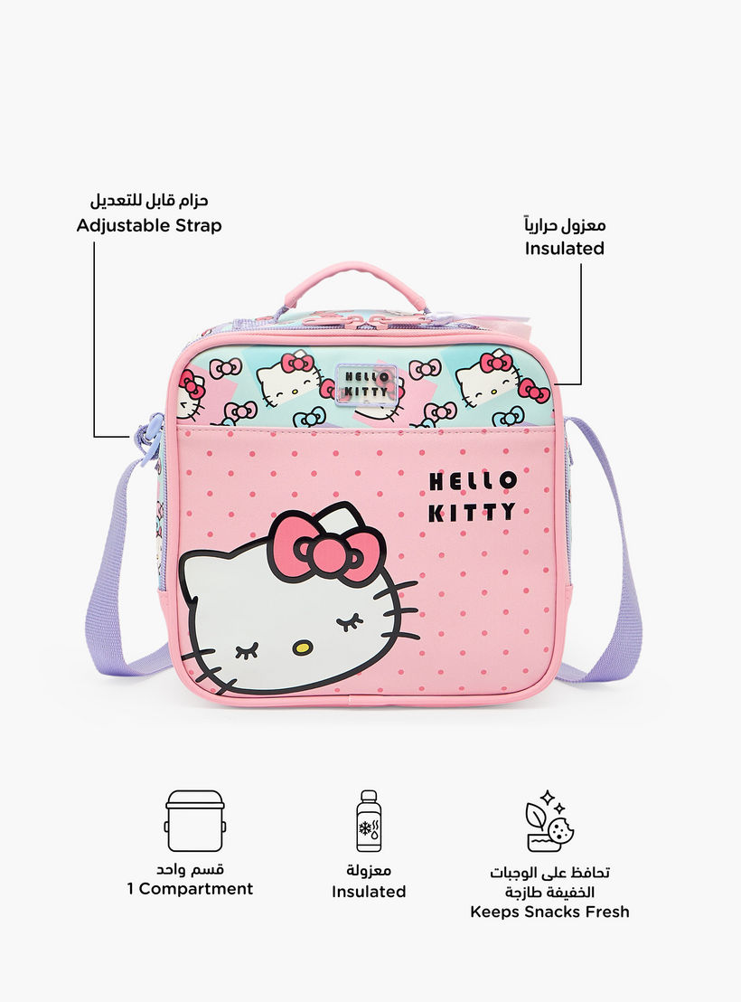 Hello Kitty Printed Lunch Bag for Girls 5-8 Years with Adjustable Strap-school-lunchessentials-lunchbags-image-2