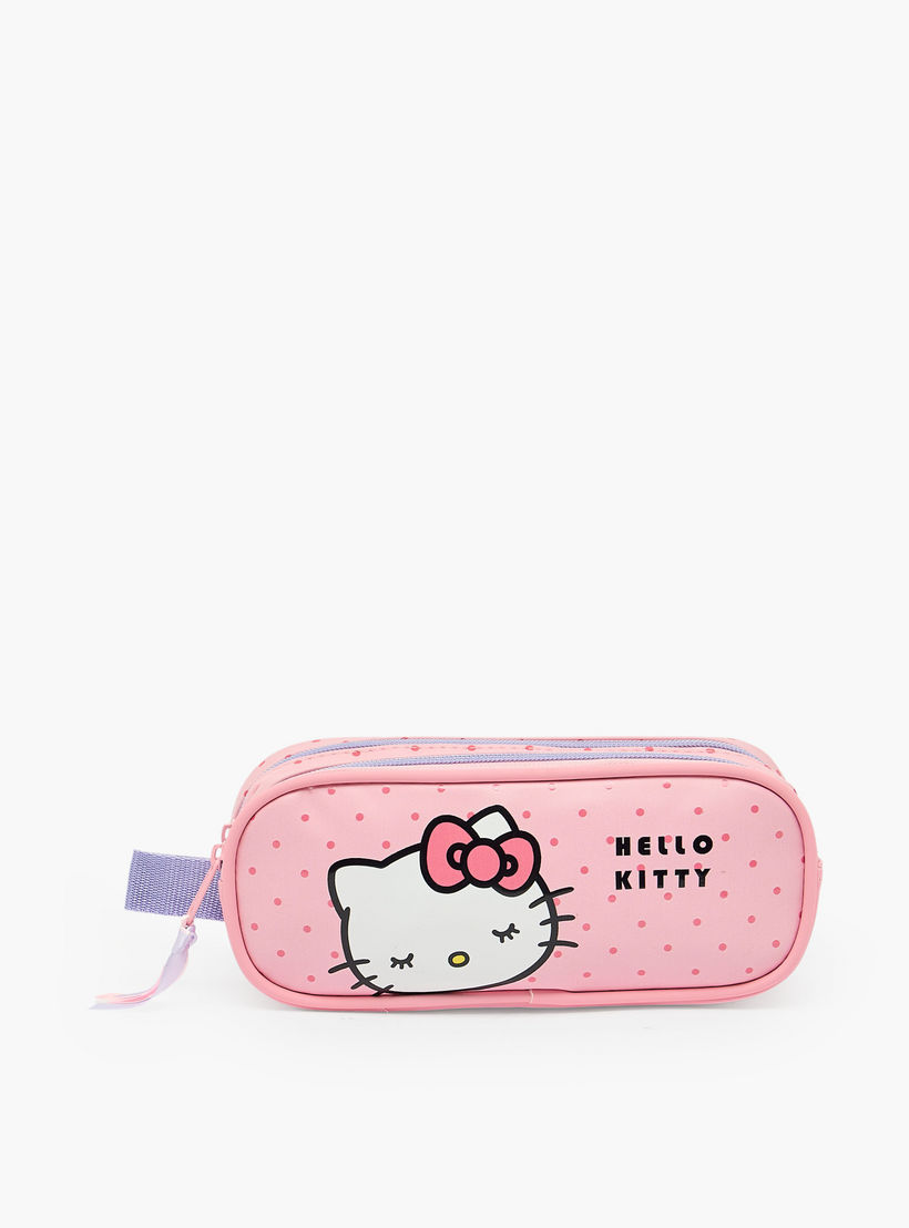 Hello Kitty Printed Pencil Pouch with 2 Compartments-school-stationery-pencilcases-image-1