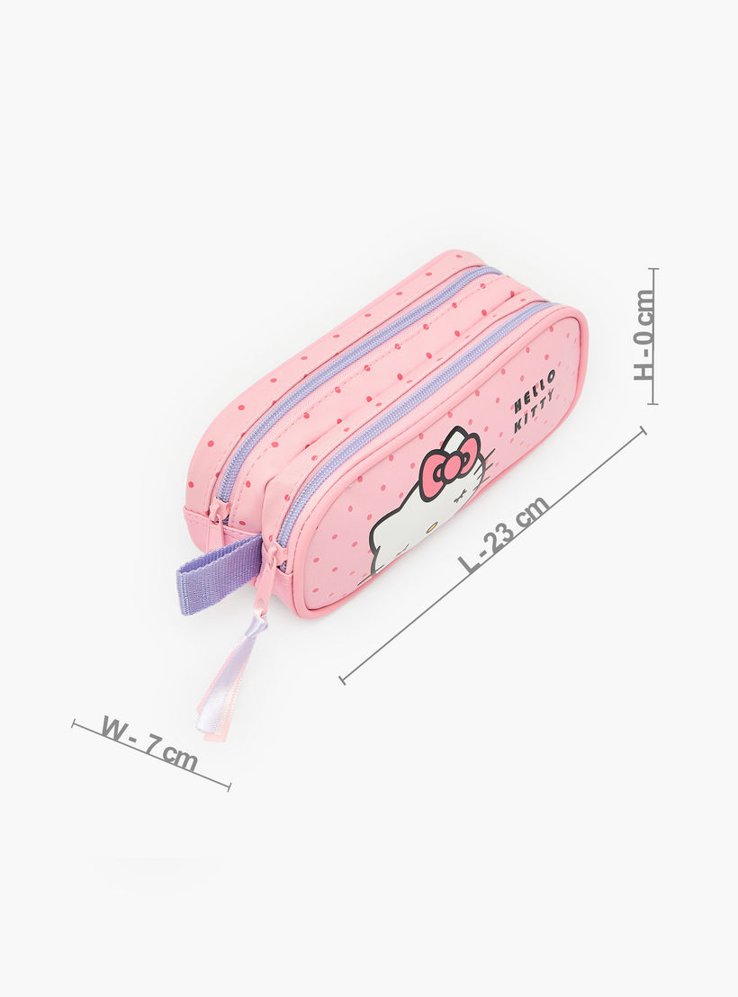 Hello Kitty Printed Pencil Pouch with 2 Compartments-school-stationery-pencilcases-image-3
