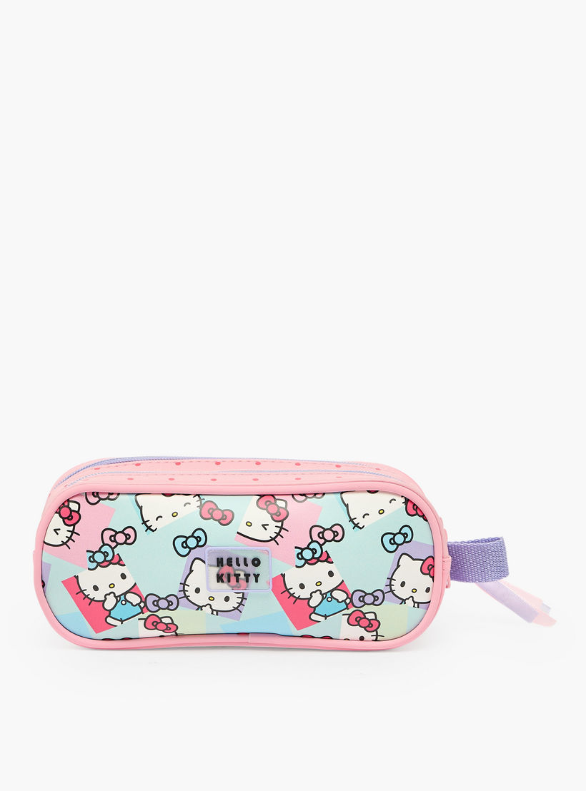 Hello Kitty Printed Pencil Pouch with 2 Compartments-school-stationery-pencilcases-image-4