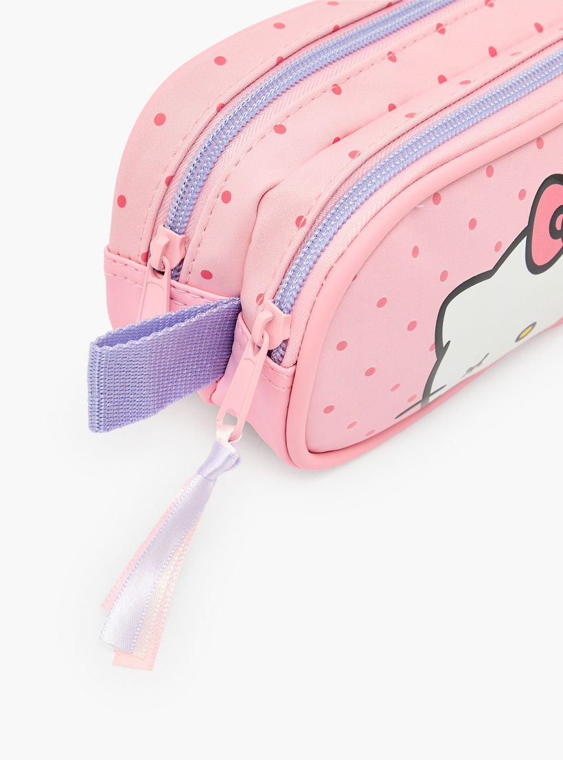 Hello Kitty Printed Pencil Pouch with 2 Compartments-school-stationery-pencilcases-image-5