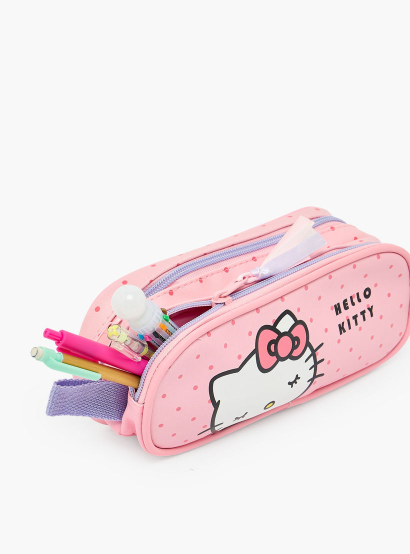 Hello Kitty Printed Pencil Pouch with 2 Compartments-school-stationery-pencilcases-image-8