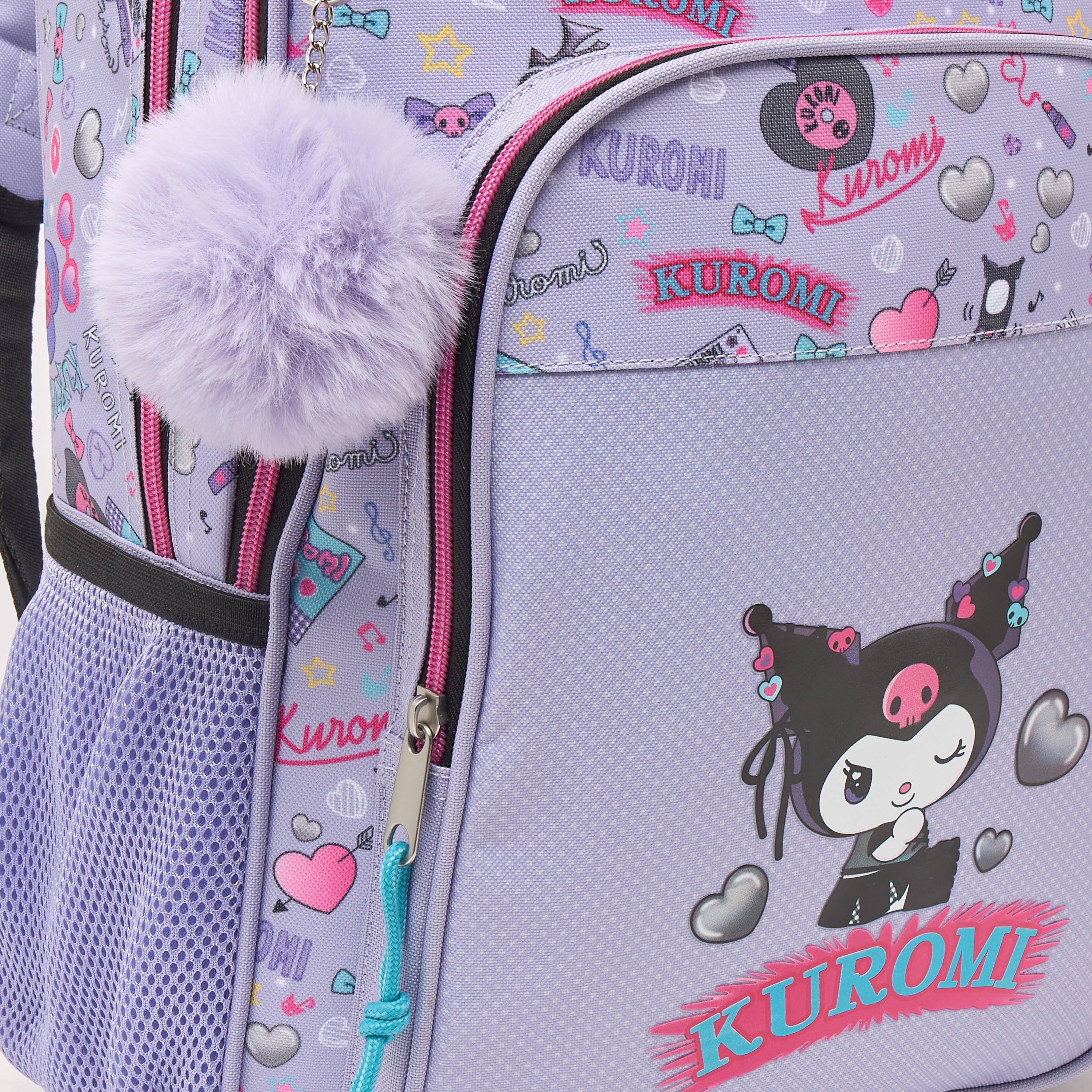 شنطة ظهر بحمالات مبطنة وطبعات كورومي للبنات من 5-8 سنوات من سانريو - 16 بوصة-school-bagsandbackpacks-backpacks-image-4