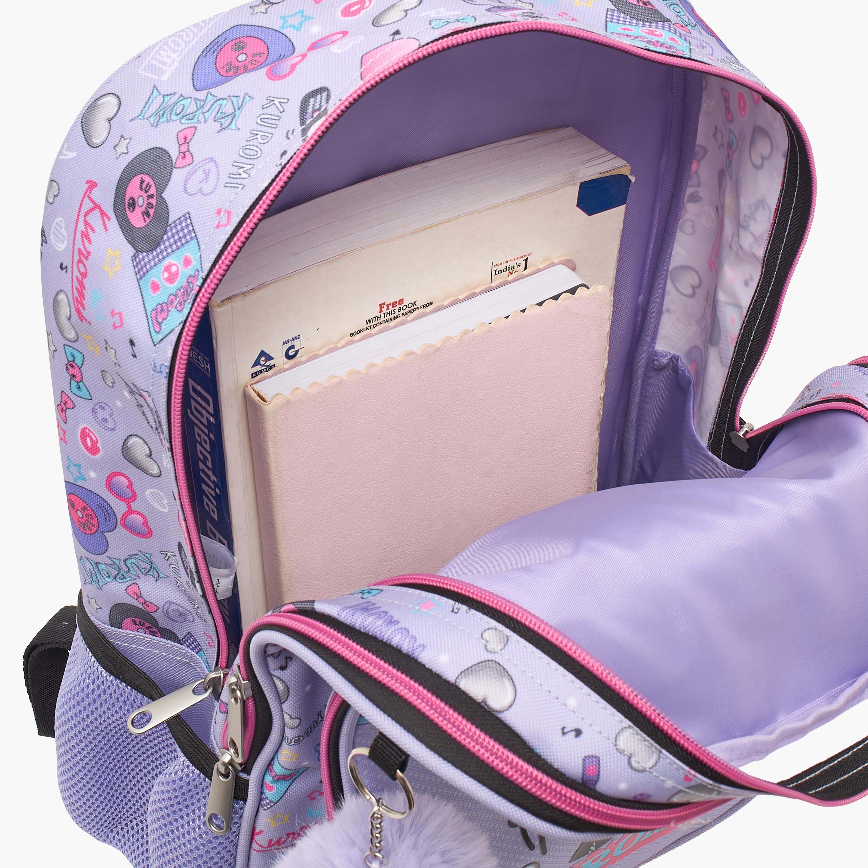شنطة ظهر بحمالات مبطنة وطبعات كورومي للبنات من 5-8 سنوات من سانريو - 16 بوصة-school-bagsandbackpacks-backpacks-image-6