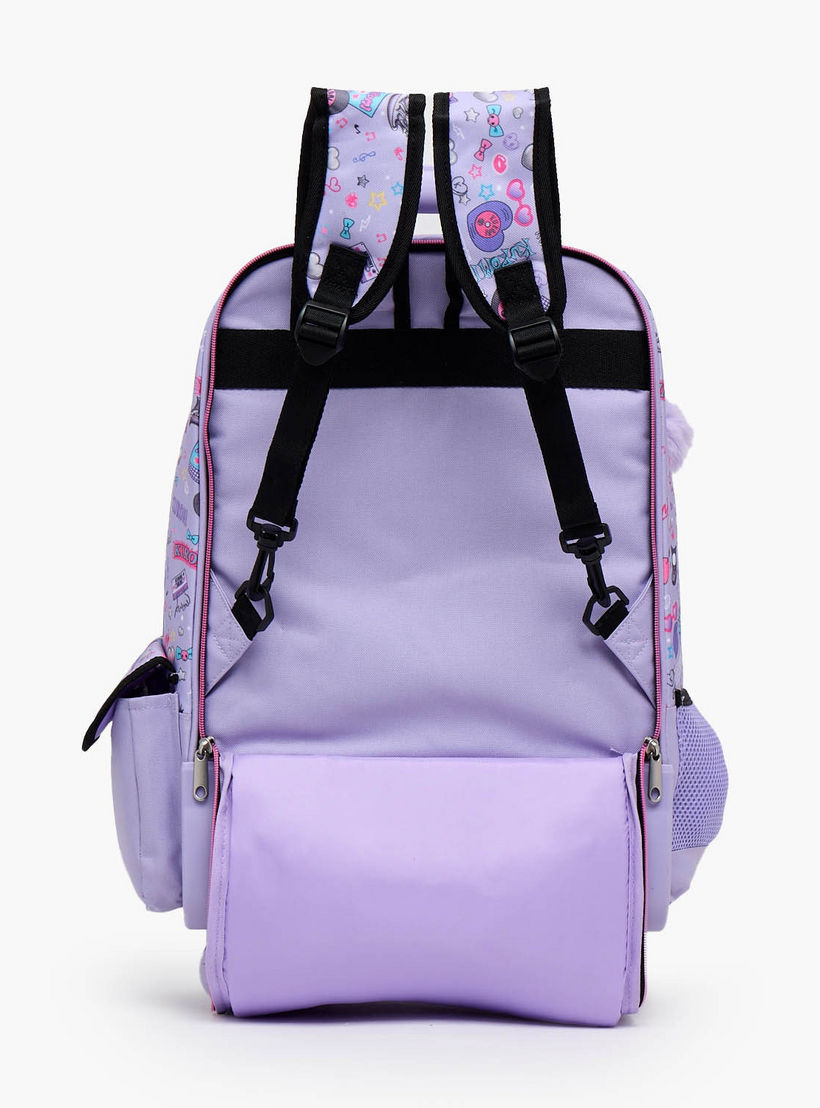 شنطة ترولي بطبعة كورومي للبنات من 8-13 سنة مع جيب لزجاجة ماء من سانيرو - 17 بوصة-school-bagsandbackpacks-trolleybags-image-10