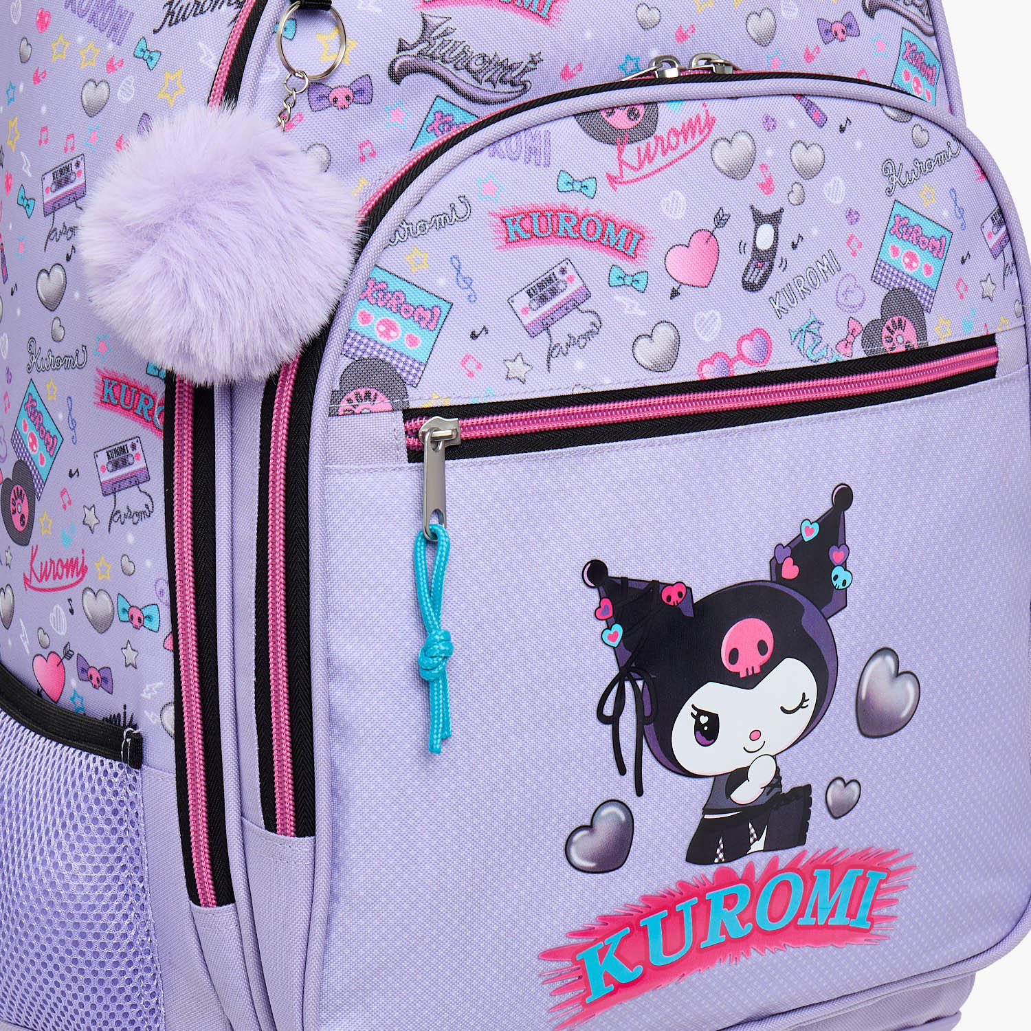 Sanrio Kuromi Print Trolley Bag for Girls 8-13 Years with Water Bottle Pocket - 17 inches-school-bagsandbackpacks-trolleybags-image-4