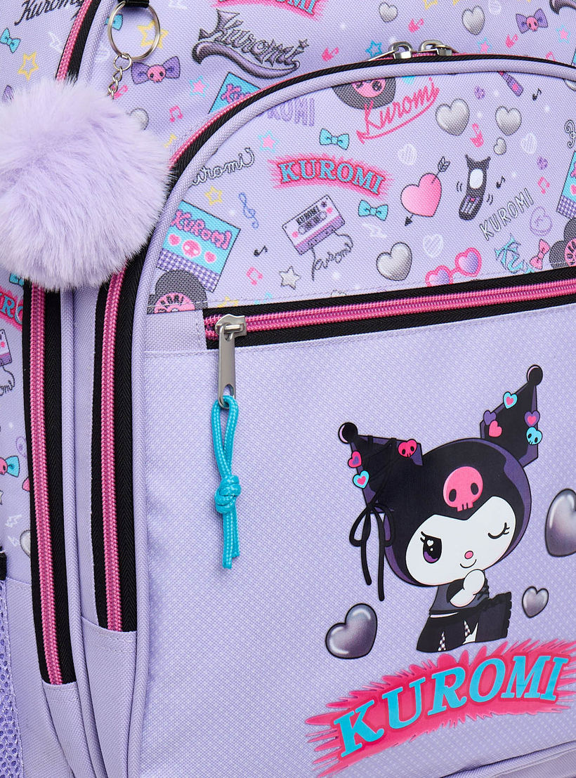 Sanrio Kuromi Print Trolley Bag for Girls 8-13 Years with Water Bottle Pocket - 17 inches-school-bagsandbackpacks-trolleybags-image-4