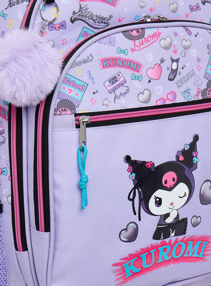 شنطة ترولي بطبعة كورومي للبنات من 8-13 سنة مع جيب لزجاجة ماء من سانيرو - 17 بوصة-school-bagsandbackpacks-trolleybags-image-5