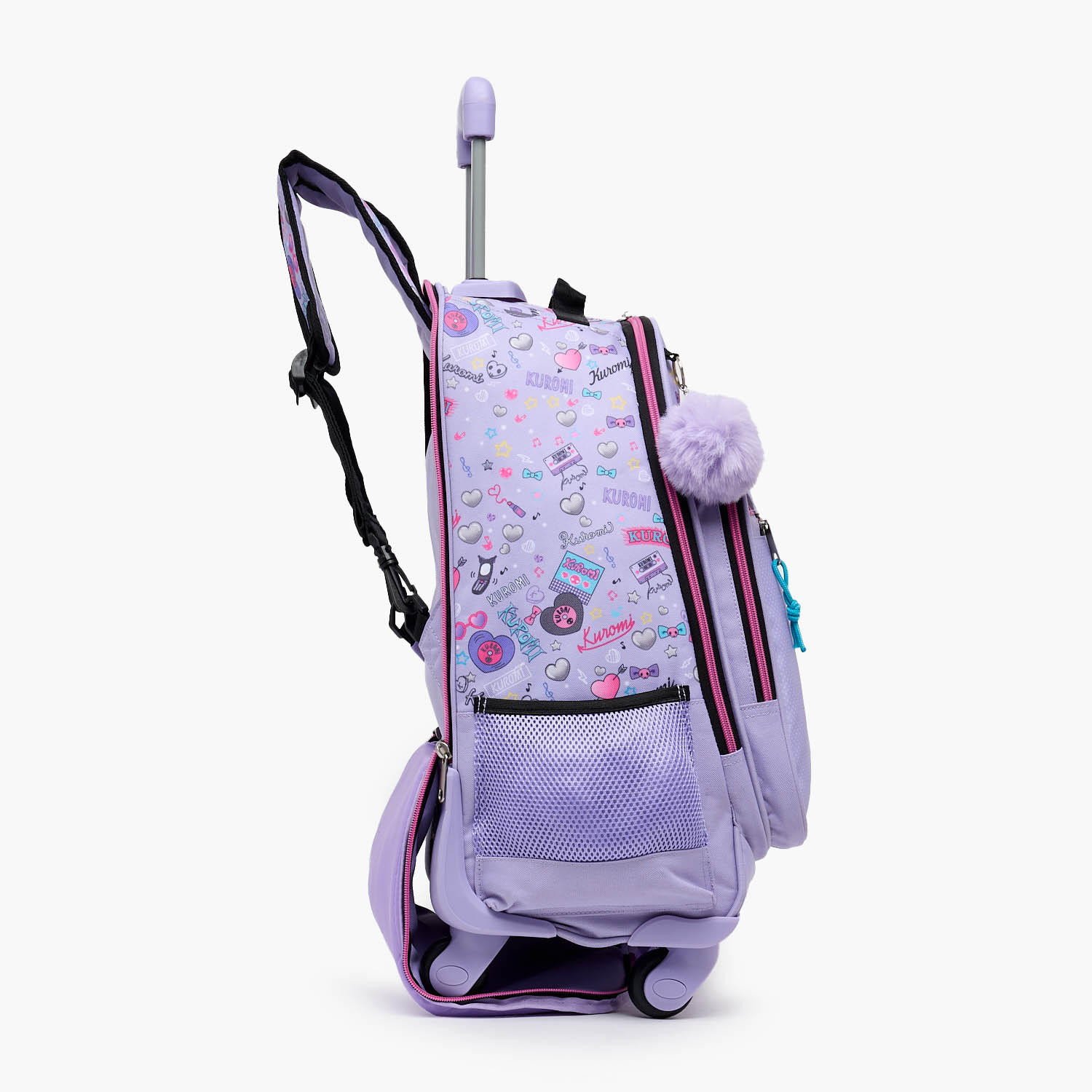 Sanrio Kuromi Print Trolley Bag for Girls 8-13 Years with Water Bottle Pocket - 17 inches-school-bagsandbackpacks-trolleybags-image-8