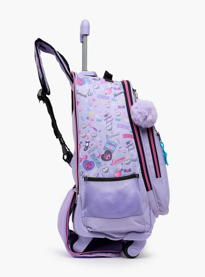 Sanrio Kuromi Print Trolley Bag for Girls 8-13 Years with Water Bottle Pocket - 17 inches-school-bagsandbackpacks-trolleybags-image-8