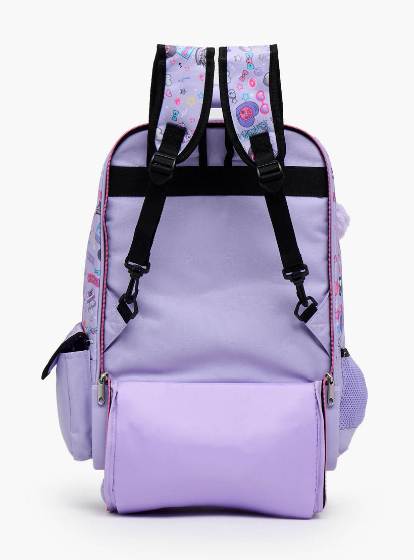 Sanrio Kuromi Print Trolley Bag for Girls 8-13 Years with Water Bottle Pocket - 17 inches-school-bagsandbackpacks-trolleybags-image-9
