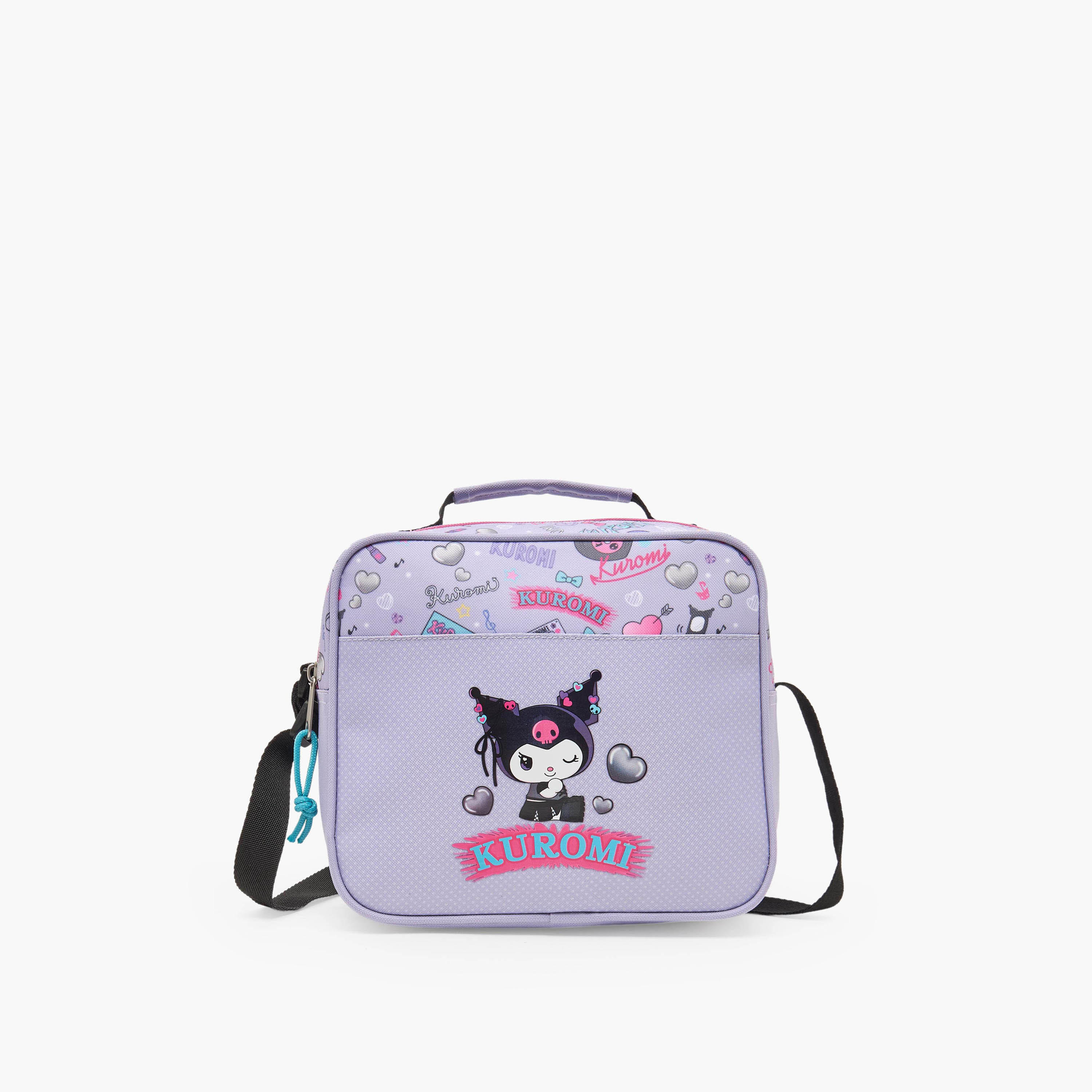 Sanrio Kuromi Print Lunch Bag for Girls 5-8 Years with Adjustable Strap-school-lunchessentials-lunchbags-image-1