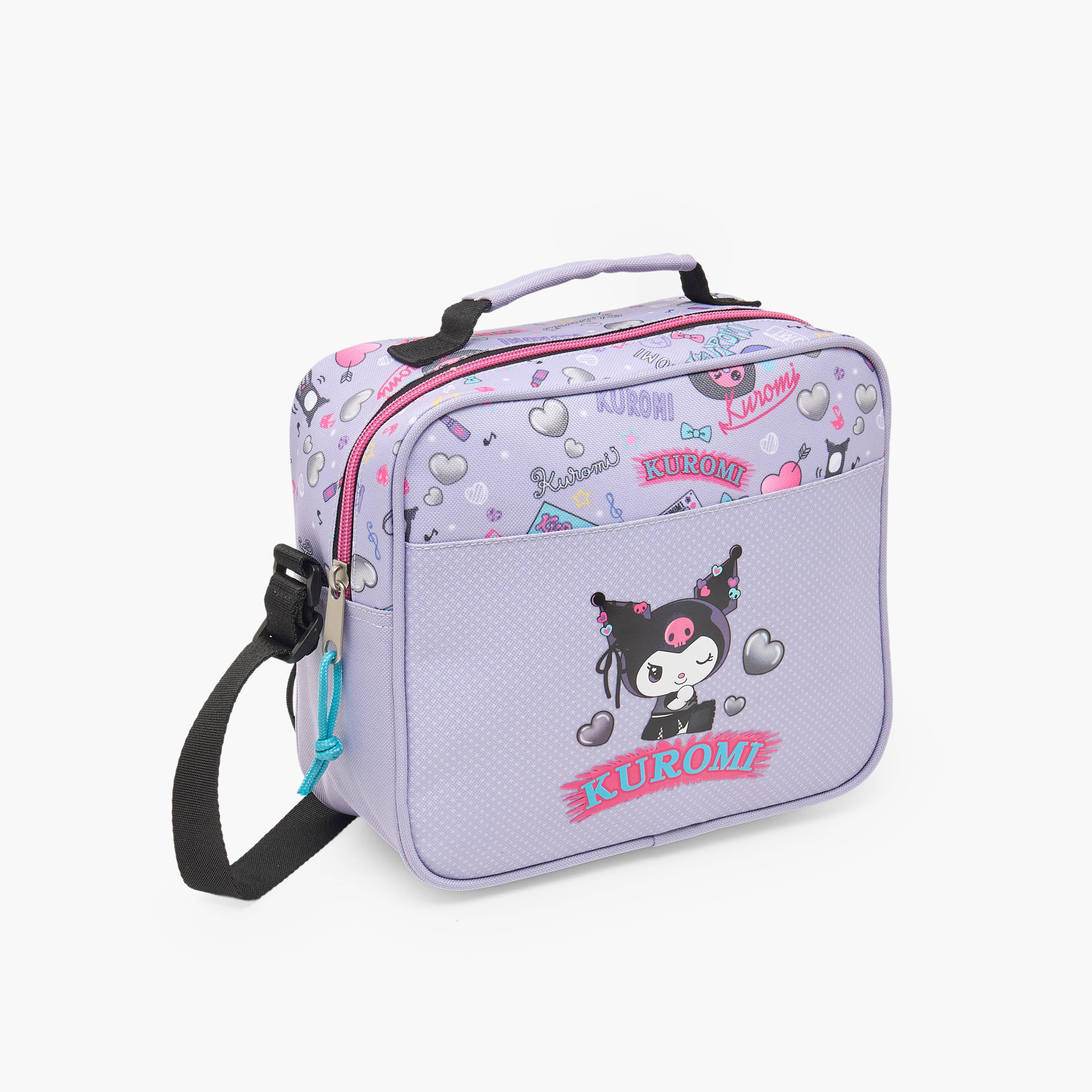 Sanrio Kuromi Print Lunch Bag for Girls 5-8 Years with Adjustable Strap-school-lunchessentials-lunchbags-image-3