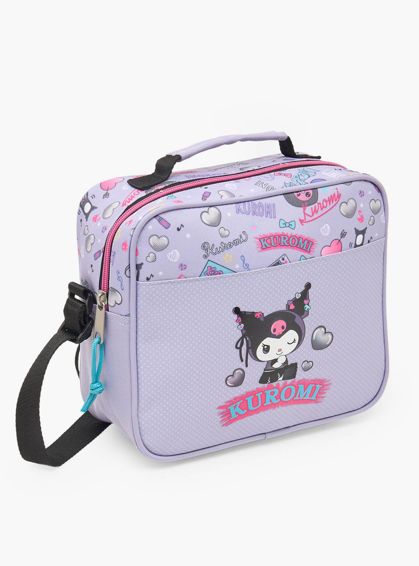 Sanrio Kuromi Print Lunch Bag for Girls 5-8 Years with Adjustable Strap-school-lunchessentials-lunchbags-image-3